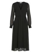 Vifalia V-Neck L/S Midi Dress - Noos Black Vila