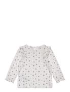 Ruffles Printed Blouse White Mango