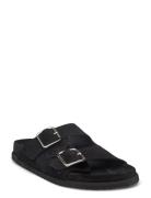 Blake Sandal - Black Suede Black Garment Project