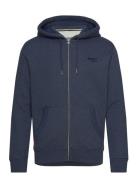 Essential Logo Zip Hoodie Blue Superdry