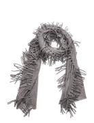 Scarf Fringes Grey Davida Cashmere