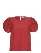 Msbaya Short Sleeve Blouse Red Minus