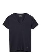 Mmnicole V-Ss Rib Tee Navy MOS MOSH