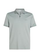 Smooth Cotton Welt Zip Polo Grey Calvin Klein