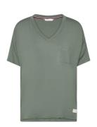 Ss Tee V Neck Green Tommy Hilfiger