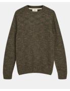 Aksune Space Yarn Crew Neck Khaki Anerkjendt