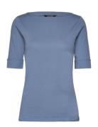 Stretch Cotton Boatneck Tee Blue Lauren Ralph Lauren