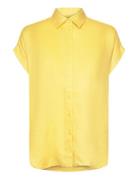 Tissue Linen-Ss Shirt Yellow Lauren Ralph Lauren