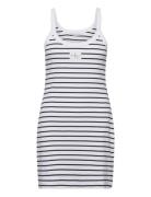 Woven Label Rib Tank Dress White Calvin Klein Jeans