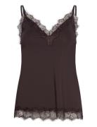 Rwbillie Lace Strap Top Brown Rosemunde