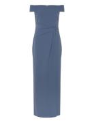 Crepe Off-The-Shoulder Gown Blue Lauren Ralph Lauren