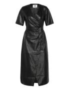 Ella Faux Leather Dress Black Twist & Tango