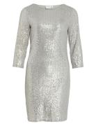 Visparkling 3/4 O-Neck Dress/Ka Silver Vila