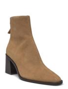 Leather Heeled Boots Brown Mango