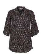 Kcamy Frill Tunic Printed Black Kaffe Curve