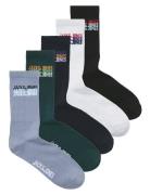 Jaccyber Tennis Socks 5 Pack Jnr Patterned Jack & J S