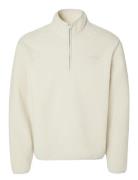 Slhstorm Fleece High Neck Sweat Cream Selected Homme