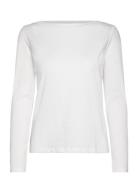 Long-Sleeved Boat-Neck T-Shirt White Mango