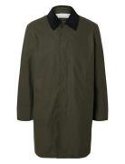 Slhwalter Waxed Cotton Coat Khaki Selected Homme