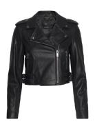 Faux-Leather Biker Jacket Black Mango