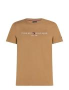 Tommy Logo Tee Beige Tommy Hilfiger