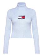 Tjw Melange Trtlnck Flag Sweater Blue Tommy Jeans