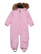 Toddler Padded Jumpsuit With Fur Mole 74 Pink ISBJÖRN Of Sweden