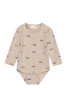 Body Ls Aop Sweat Beige Minymo