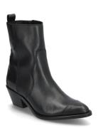 Austin Black Leather Ankle Boots Black ALOHAS