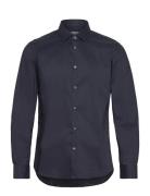 Regular-Fit Stretch Cotton Shirt Navy Mango