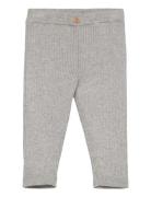 Cotton Ribbed Leggings Grey Mango