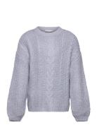 Knitted Braided Sweater Blue Mango