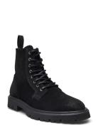 Tatum Suede Lace-Up Boot Black Les Deux