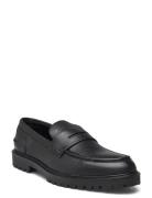 Thatcher Grain Penny Loafer Black Les Deux