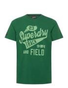 College Scripted Graphic Tee Green Superdry