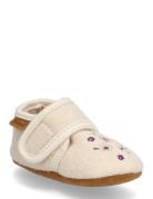 Wool Slippers W. Embroidery Cream En Fant