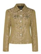 Jacquard Fitted Trucker Blazer Khaki Scotch & Soda