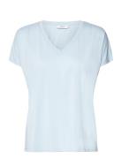 Mschfenya Modal V Neck Tee Blue MSCH Copenhagen