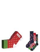 3-Pack X-Mas Stocking Socks Gift Set Red Happy Socks