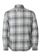 Slhreg-Owen Flannel Mix Shirt Ls Grey Selected Homme