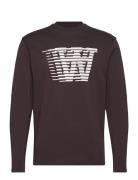 Wwmel Big Print Longsleeve Gots Brown Double A By Wood Wood