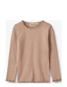 Rib T-Shirt L/S Reese Beige Wheat