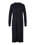 Ivana Cotton/Cashmere Blend Knitted Dress Navy Lexington Clothing