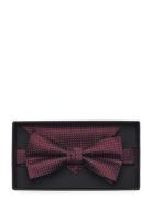 Polyester Bow Tie With Dots Burgundy Lindbergh Black