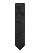 Polyester Tie With Dots 7 Cm Black Lindbergh Black