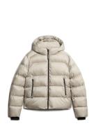 Hooded Luxe Sports Puffer Cream Superdry