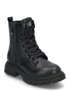 Calvin Klein Jeans Lace-Up Combat Boots Black Calvin Klein