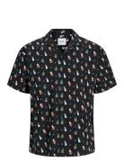 Jjxmas Aop Shirt Ss Black Jack & J S