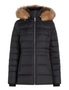 Tyra Down Jacket With Fur Black Tommy Hilfiger