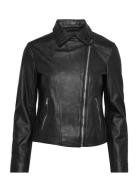 Leather Biker Jacket Black Mango